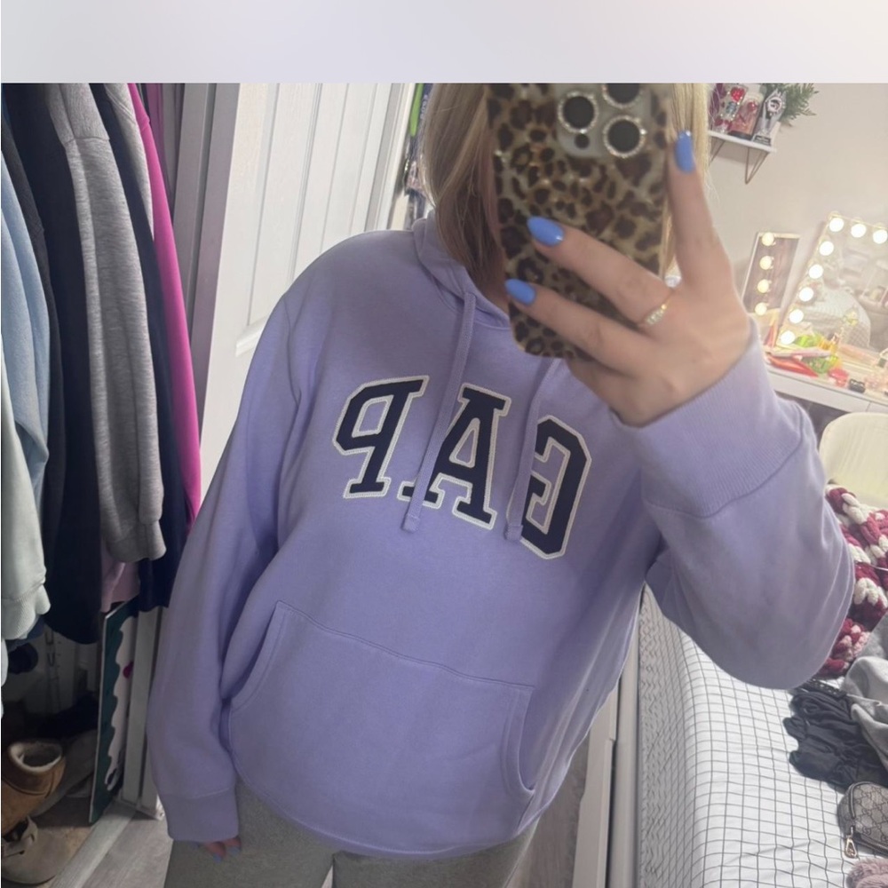 GAP Purple Oversized Long Sleeve Hoodie